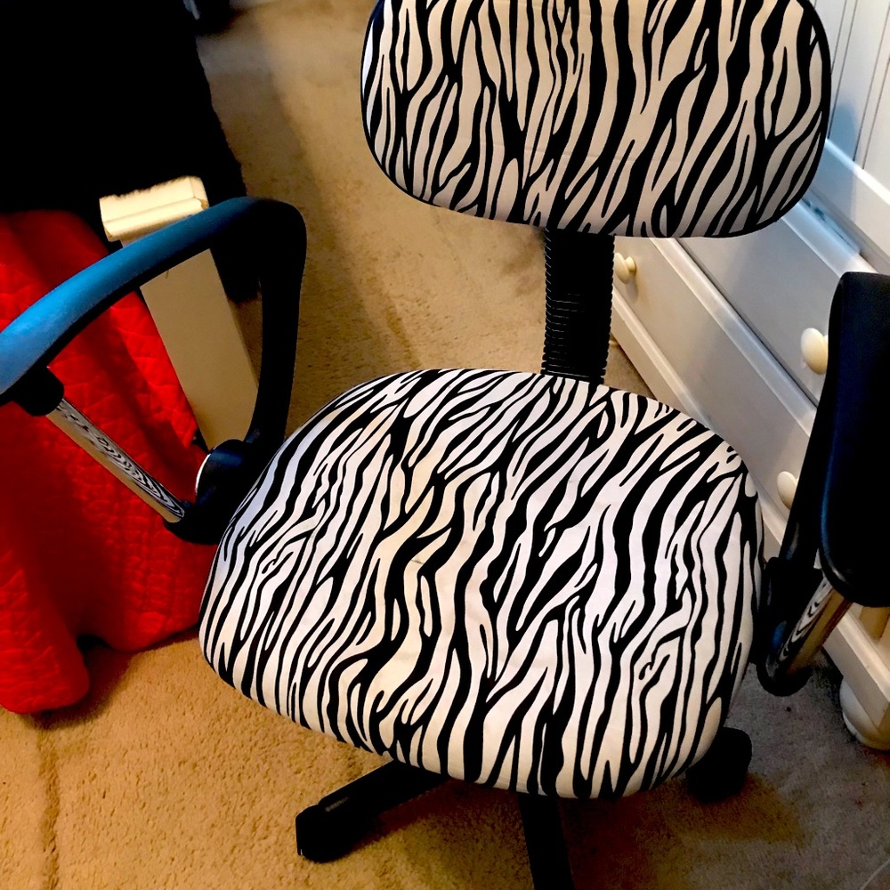 Zebra print office rolling chair
